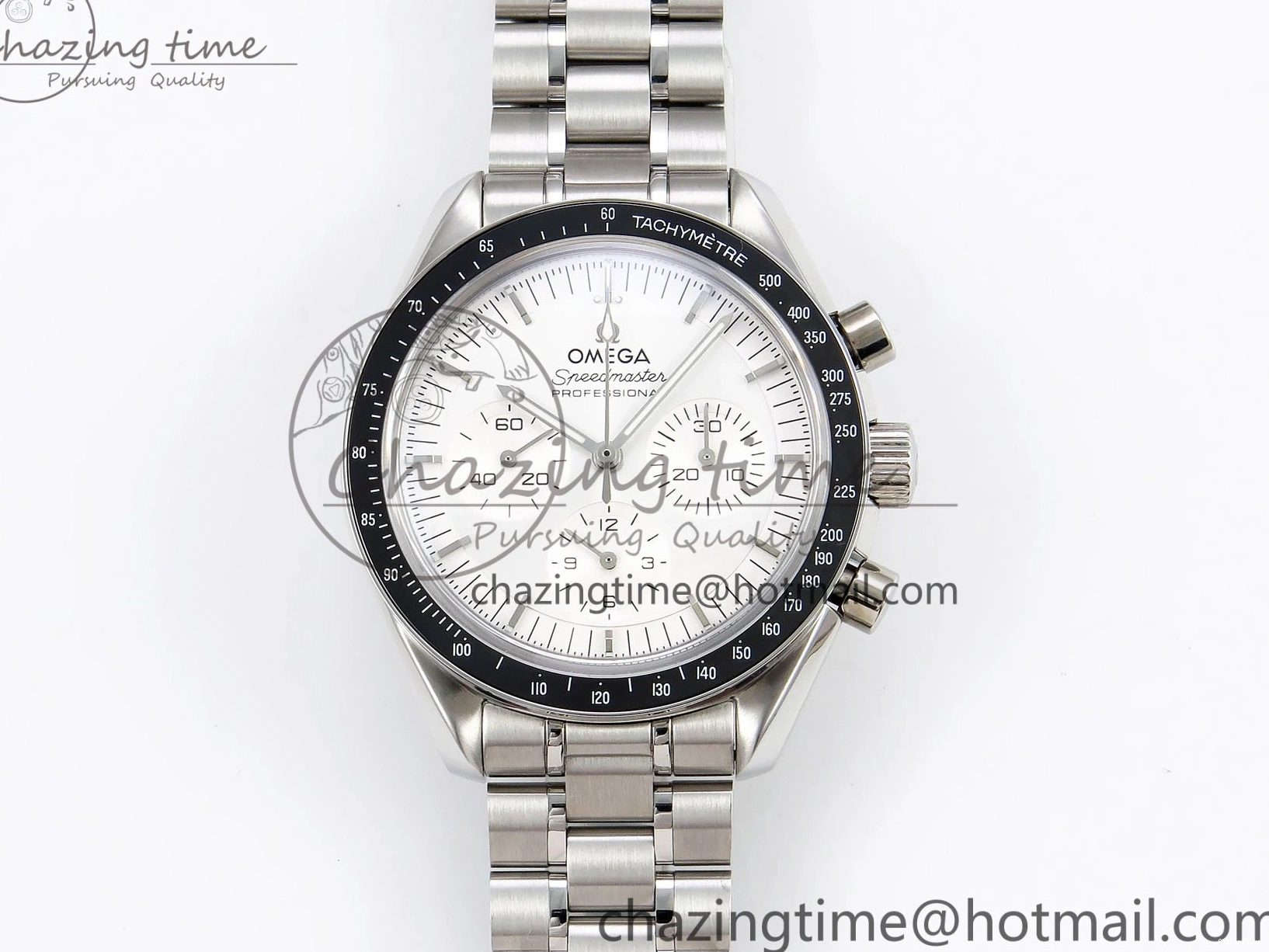 0302 Classic Speedmaster SS RMF Best Edition White Dial on SS Bracelet Lemania HW 7723